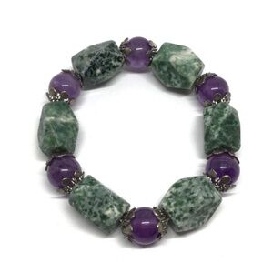 Tree jasper and amethyst‎ bracelet